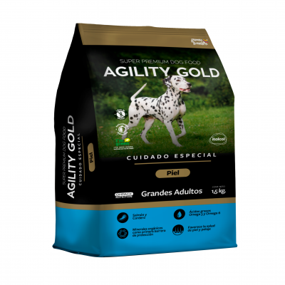 Comida Para Perro Agility Gold Grandes Adultos Piel