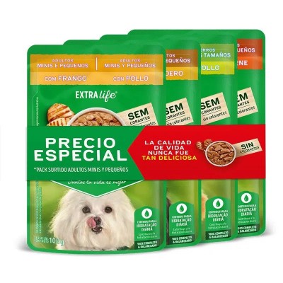 Comida Húmeda Para Perro Dog Chow Adultos Minis Y Pequeños Pack x4