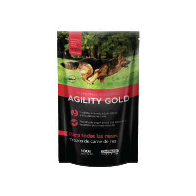 Comida Húmeda Para Perro Agility Gold Trozos De Carne De Res