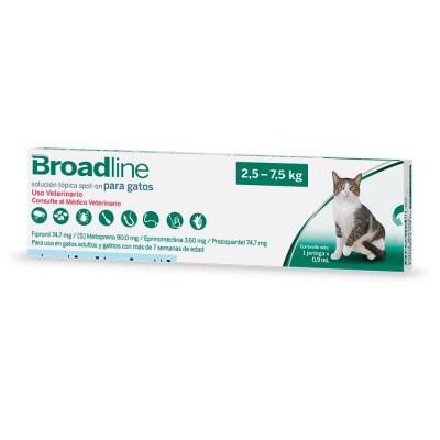 Broadline Antiparasitario Interno Y Externo Para Gatos De 2.5-7.5 Kg